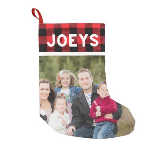 Matching family photo cute red plaid christmas  small christmas stocking