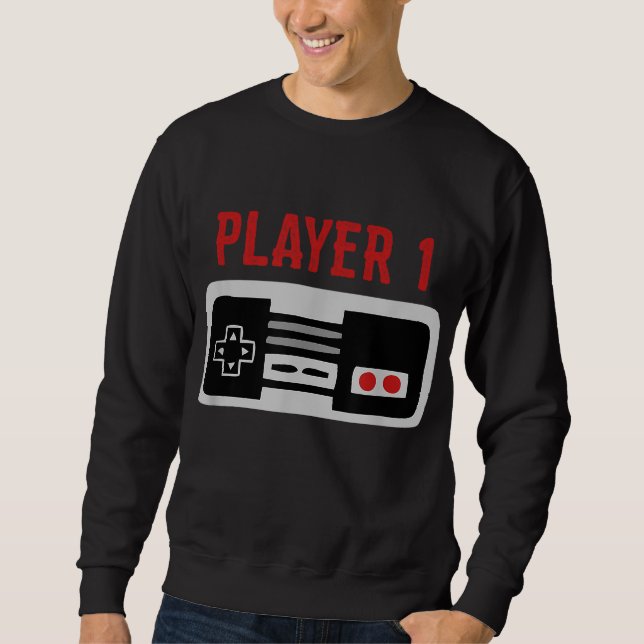 Matching Family Player 1 Video Game Sweatshirt (Front)