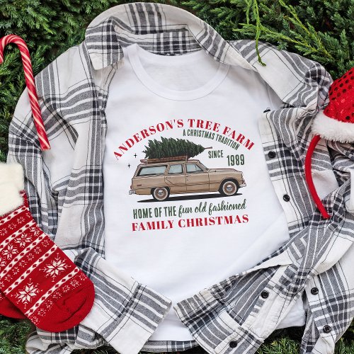 Matching Family Retro Christmas Tree Farm Shirt