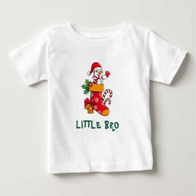 Matching Family Snowman Christmas Custom Name Baby T-Shirt (Front)