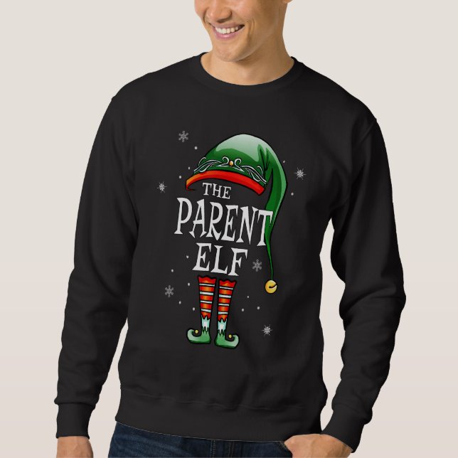 Matching Family The Parent Elf Christmas Sweatshirt (Front)