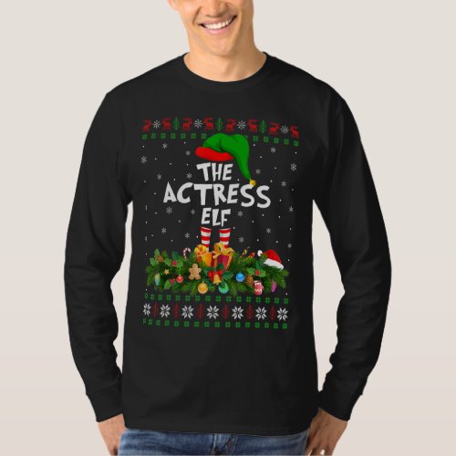Matching Family Ugly The Actress Elf Christmas T_Shirt