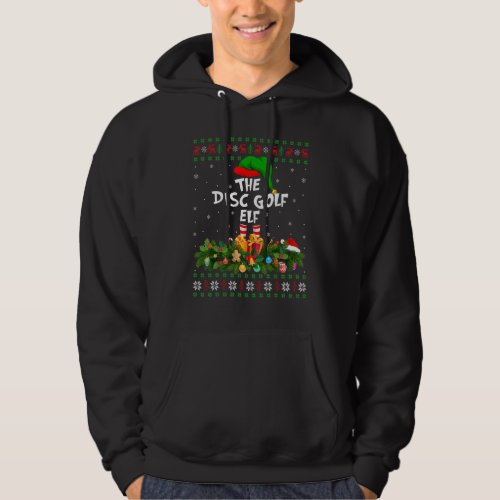 Matching Family Ugly The Disc Golf Elf Christmas Hoodie