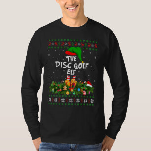 Matching Family Ugly The Disc Golf Elf Christmas T-Shirt