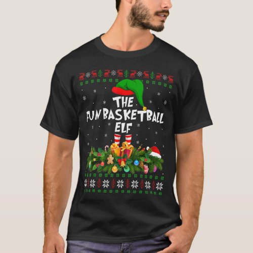 Matching Family Ugly The Fun Basketball Elf Christ T_Shirt