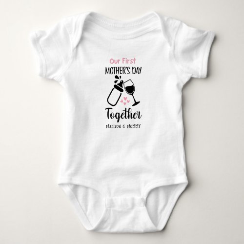 Matching First Mothers Day Together Personalized  Baby Bodysuit