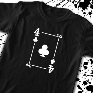 Matching Four Clubs Suit Playing Cards Modern 4 T-Shirt