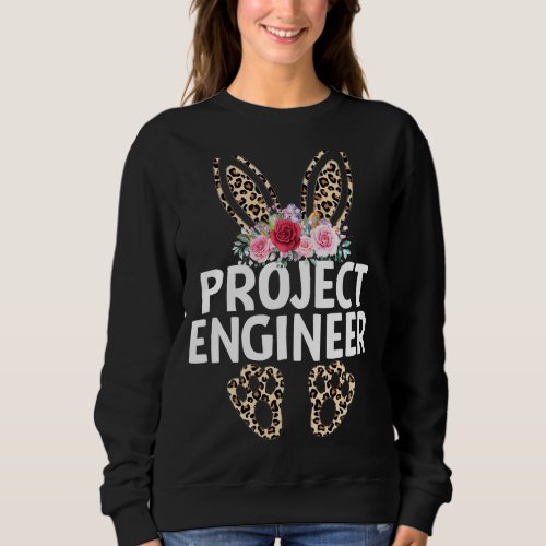 Matching Funny Leopard Print Bunny Project Enginee Sweatshirt