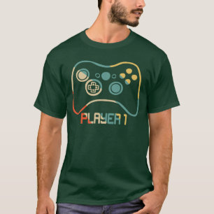 Matching Gamer tee for Dad Mom Player 123 retro re