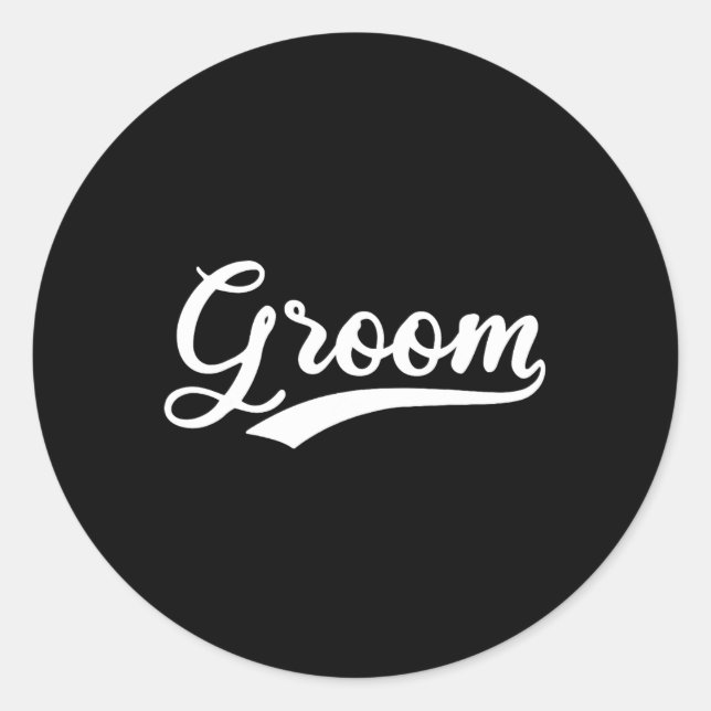 Matching Getting Ready Bride And Groom Wedding Gro Classic Round Sticker (Front)