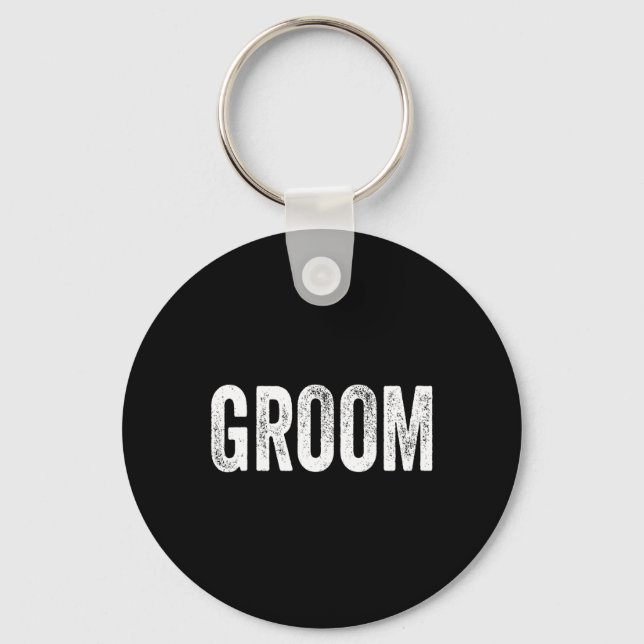 Matching Getting Ready Bride And Groom Wedding Gro Keychain (Front)