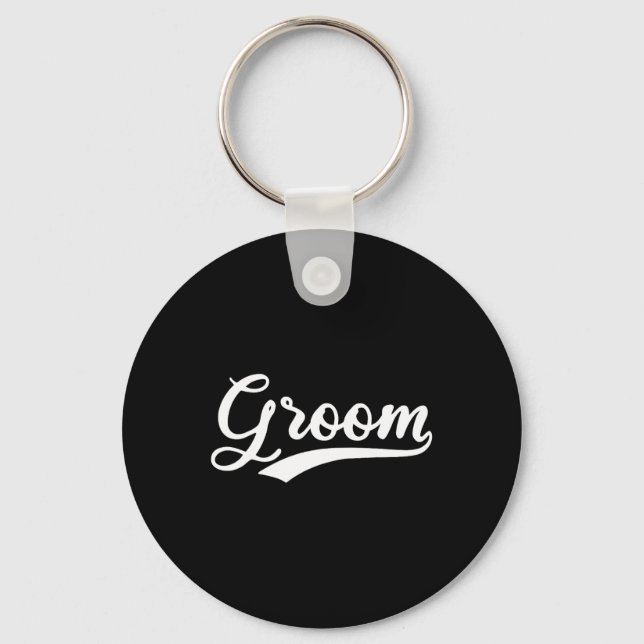 Matching Getting Ready Bride And Groom Wedding Gro Keychain (Front)