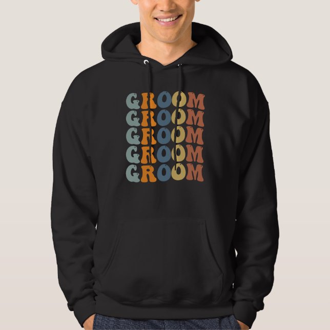 Matching Getting Ready Bride & Groom Wedding Groom Hoodie (Front)
