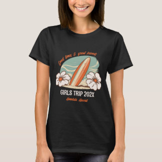 Matching Girls Trip Retro Floral Hawaii Beach T-Shirt