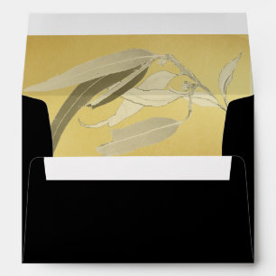 Matching Gold Foil Black Eucalyptus Christmas Envelope