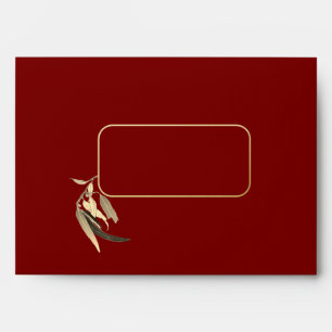 Matching Gold Foil Eucalyptus Christmas card Enve Envelope