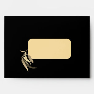 Matching Gold Foil Eucalyptus Christmas card Envelope
