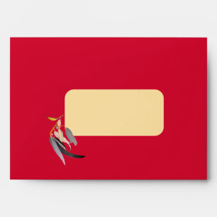 Matching Gold Foil Red Eucalyptus Christmas card  Envelope