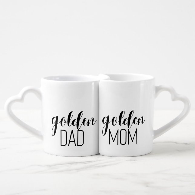 Matching Golden Retreiver Mom Dad Mugs Gift (Front Nesting)