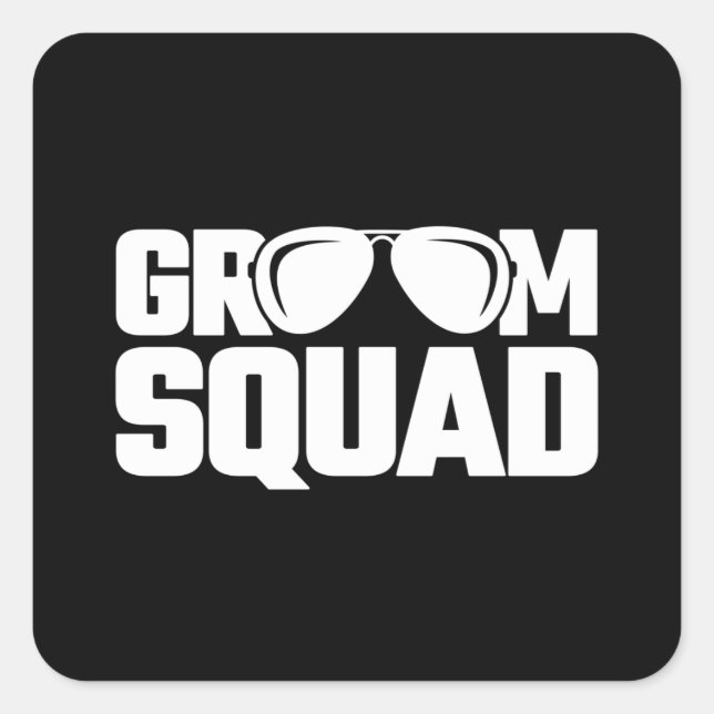 Matching Groomsman Group Groomsmen Bachelor Party Square Sticker (Front)