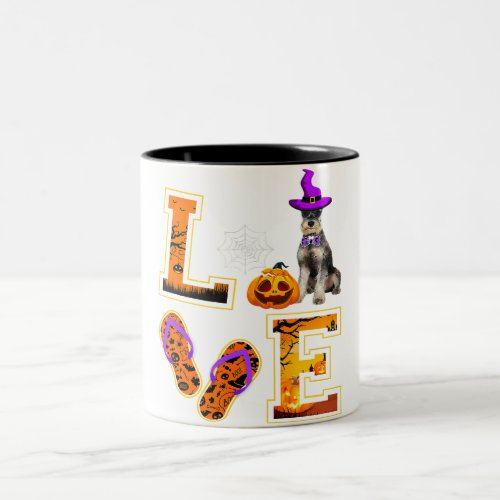 Matching Halloween Costume  Schnauzer Dog Lover Two_Tone Coffee Mug