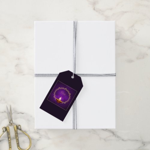 Matching Happy Diwali Purple Gift Tags