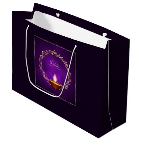 Matching Happy Diwali Purple Large Gift Bag