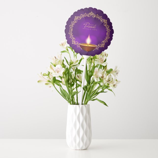 Matching Happy Diwali Purple Medium Balloon (Vase)