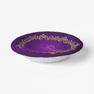 Matching Happy Diwali Purple Paper Bowls