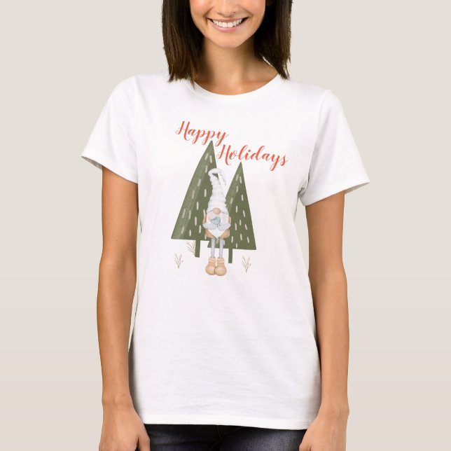 Matching Happy Holidays Winter Gnome T-Shirt (Front)