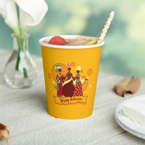 Matching Happy Kwanzaa 3 Ladies Paper Cups