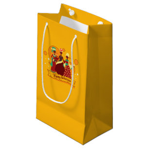 Matching Happy Kwanzaa 3 Ladies Yellow Small Gift Bag