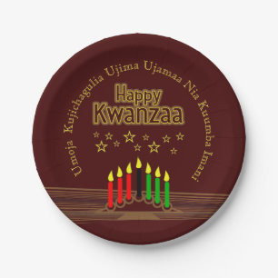 Matching Happy Kwanzaa Seven Principles 7" Paper Plates