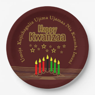 Matching Happy Kwanzaa Seven Principles 9" Paper Plates
