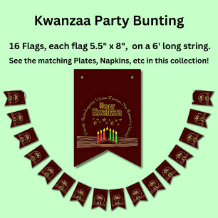 Matching Happy Kwanzaa Seven Principles Bunting Flags