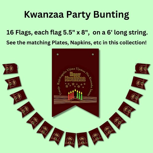 Matching Happy Kwanzaa Seven Principles Bunting Flags