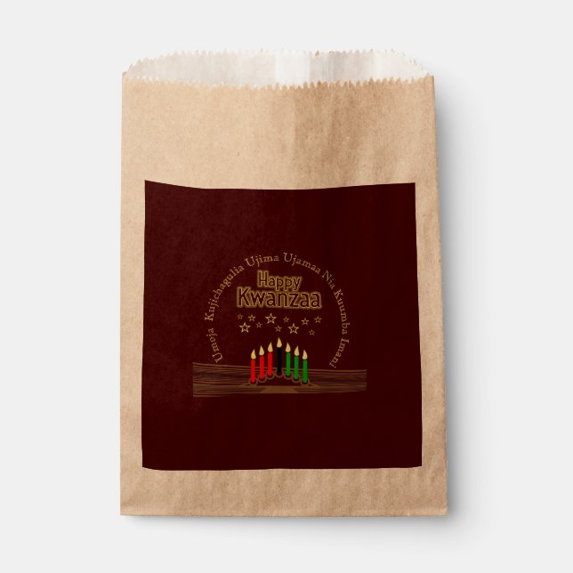 Matching Happy Kwanzaa Seven Principles Favor Bag (Front)