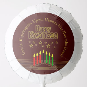 Matching Happy Kwanzaa Seven Principles Large Balloon