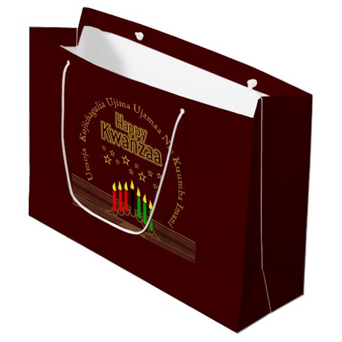 Matching Happy Kwanzaa Seven Principles Large Gift Bag