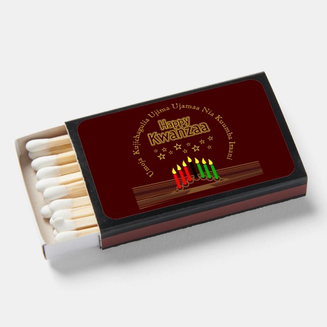 Matching Happy Kwanzaa Seven Principles Matchboxes (Front Open)
