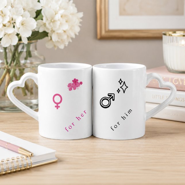 Matching Heart Handle Couple Coffee Mug Set (Creator Uploaded)