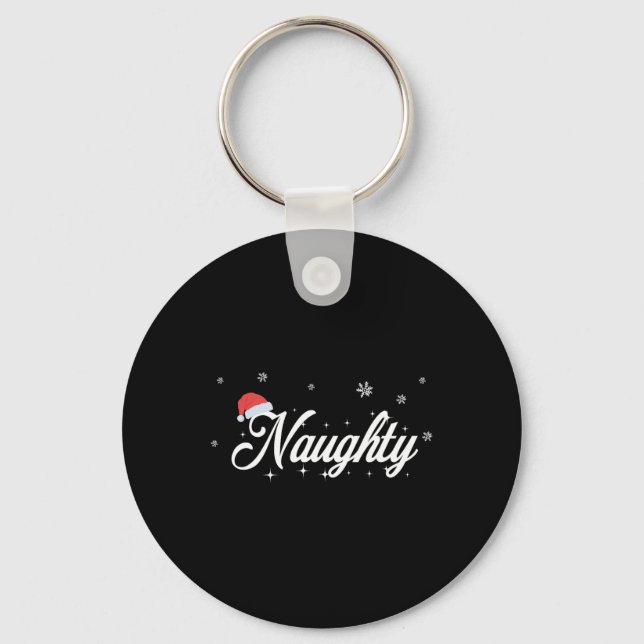 Matching His And Hers Outfit - Naughty And Nice Ch Keychain (Front)