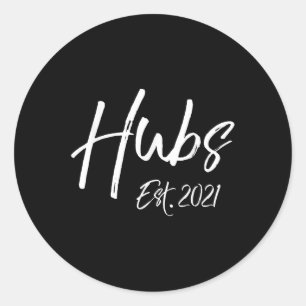 Matching Husband & Wife 2021 Wedding Gifts Hub Classic Round Sticker