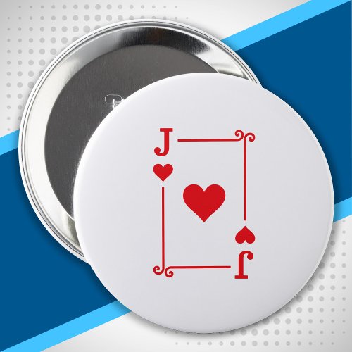 Matching Jack Hearts Suit Playing Cards Modern Button