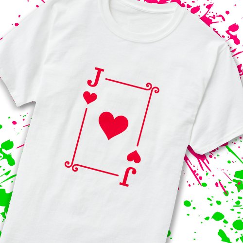 Matching Jack Hearts Suit Playing Cards Modern T_Shirt