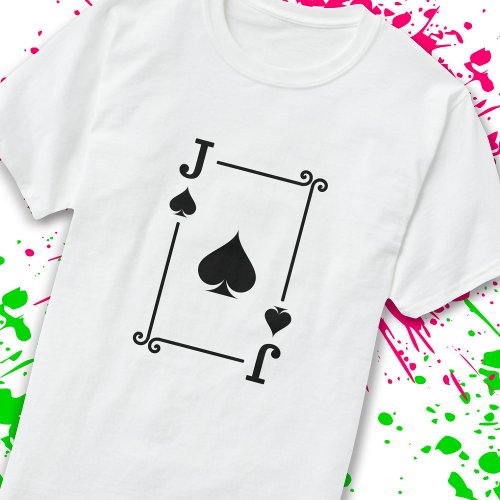 Matching Jack Spades Suit Playing Cards Modern T_Shirt