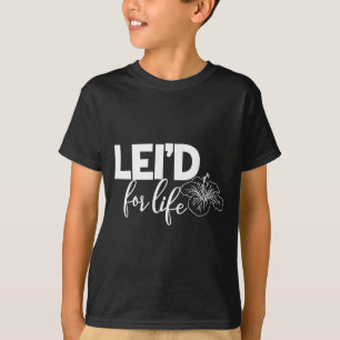 Matching Just Married Hawaii Lei'd Artwork T-Shirt
