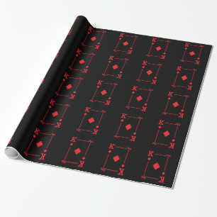 Matching King Diamonds Suit Playing Cards Modern Wrapping Paper