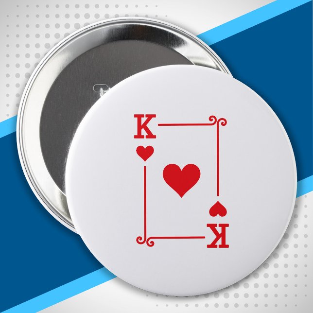 Matching King Hearts Suit Playing Cards Modern Button (Creator Uploaded)