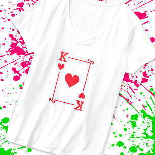 Matching King Hearts Suit Playing Cards Modern T-Shirt
